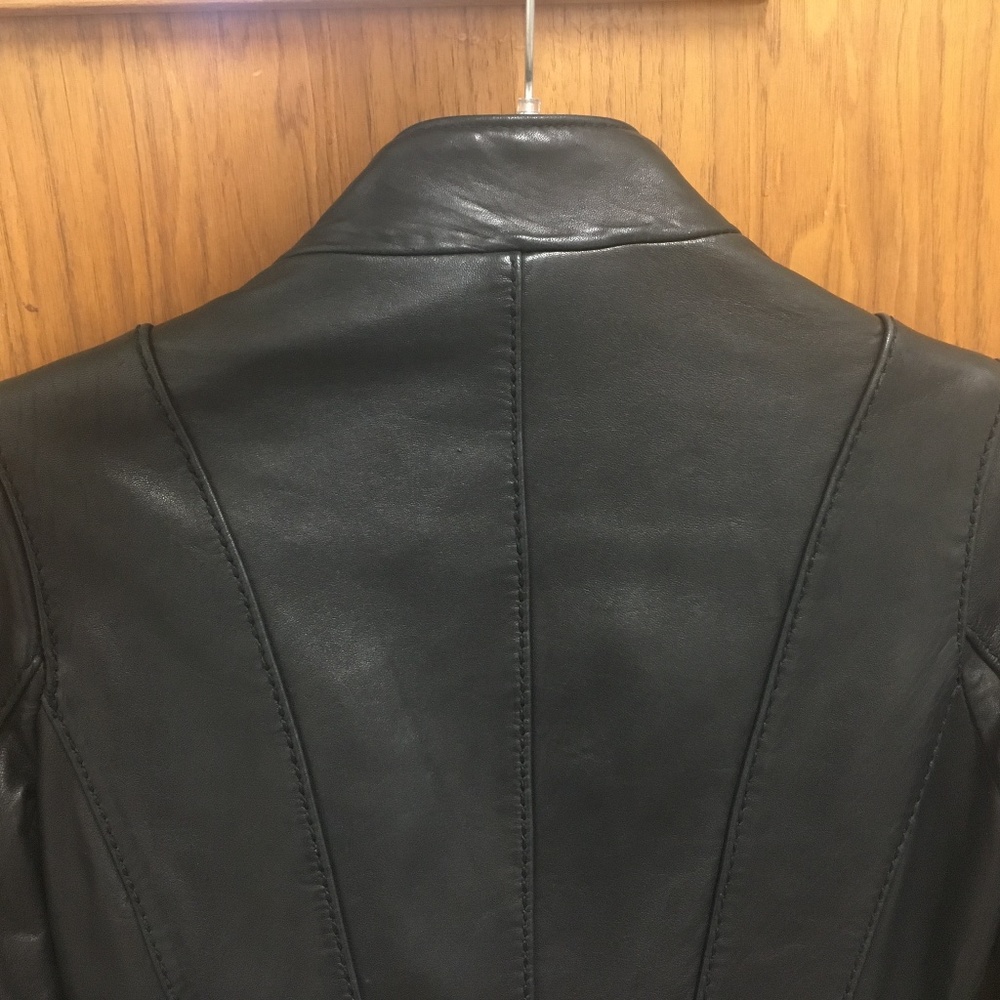 Michael Kors Black Genuine Leather Moto Jacket - Picture 10 of 11